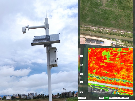智慧农业应用现代物联网技术，依托部署在农业生产现场的各种传感节点（环境温湿度、土壤水分、二氧化碳、图像等）实现农业生产环境的智能感知、智能预警、智能决策、智能分析，从而实现农业可视化远程诊断、远程控制、灾变预警等智能管理。
                            微型光谱仪可以搭载在各种地面，以及植保无人机设备上，实现天空地一体化多尺度光谱作物监控服务。结合农作物参数反演模型，在冠层及植株尺度内精准监测农田作物长势及病虫害信息，实时生成作物长势及病虫害多维农情监测图。